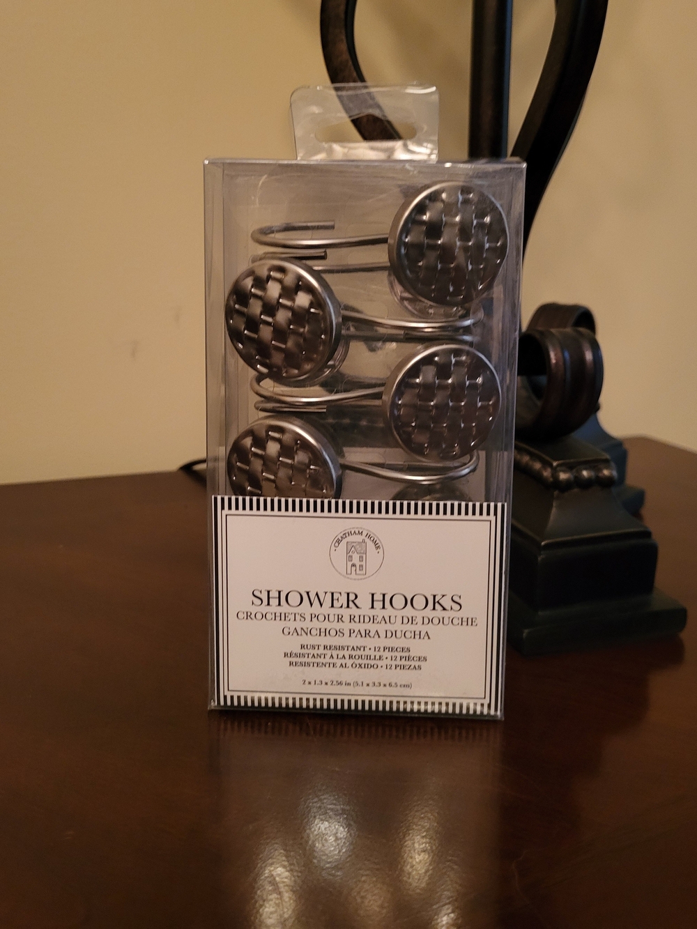 Decorative Silver Shower Hooks - Set of 12